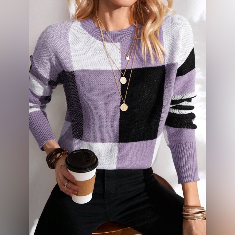 SHEIN- multicolor sweater - Size L NWOT